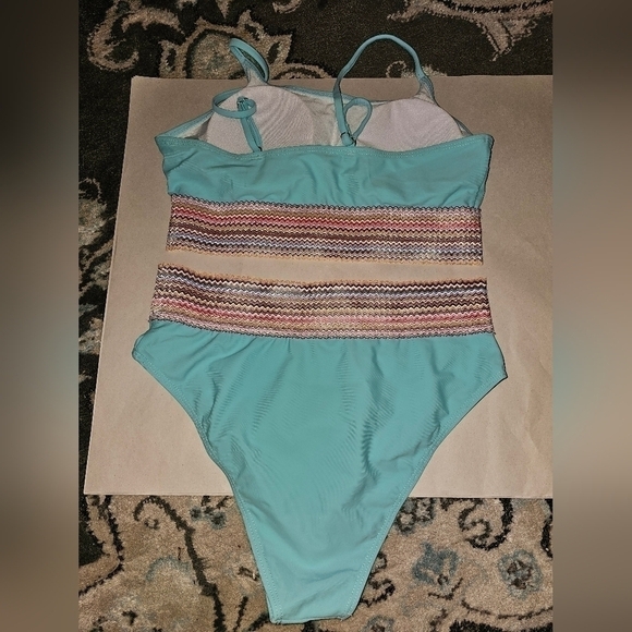 SHEIN Teal Bathing Suit 2PC Size Large. - Picture 2 of 3